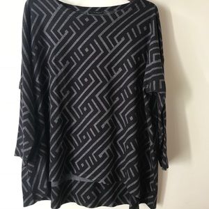 Geometric Patterned Boat Neck Top